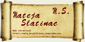 Mateja Slatinac vizit kartica